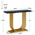 thumbnail image 5 of Tribesigns Modern Console Table, 40 Inch Modern Black Faux Marble Entryway Table with Gold Base, Narrow Accent Sofa Table with Geometric Metal Legs for Living Room, Hallway, Entrance, 5 of 5