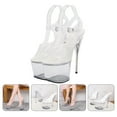 thumbnail image 2 of 1 par tren Transparent Vamp Tacones Super Tacones Lady Stiletto Sandles Sexy Summer Calzado, 2 of 6