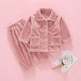 thumbnail image 2 of Toddler Boys Girls Winter Warm Flannel Soft Homewear Pajama 2 Piece Set Matching Sleepwear Set Tops+Pants Outfits, 2 of 3