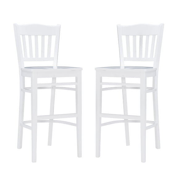 Linon Ashfield 30" Mid-Back Bar Stools, Set of 2, Classic White