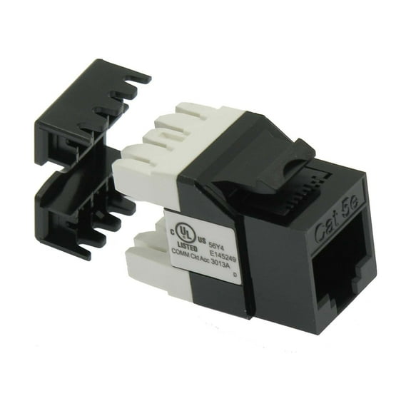 ACCL Cat.5E RJ45 110 Type 180Â° Keystone Jack Black, 1 Pack