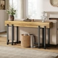 thumbnail image 6 of Tribesigns 63-Inch Console Table for Entryway, Industrial Behind Couch Table, Minimalist Sofa Table for Living Room, Rustic Brown Wooden Hallway Foyer Table with Black Metal Frame, 6 of 13