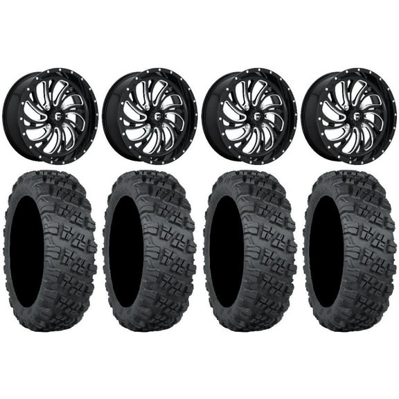 Fuel Kompressor Black 20" Wheels 33" Versa Cross V3 Tires Can-Am Commander Maverick Renegade Outlander Defender