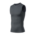 thumbnail image 2 of Sleeveless Shirts for Men Compression Tank Top Men Men High Elasticity Breathable Tight Fitting Sports Outdoor Running Hiking Mountaineering Sleeveless Basketball Drying Jacket Dark Gray Xxxl, 2 of 9