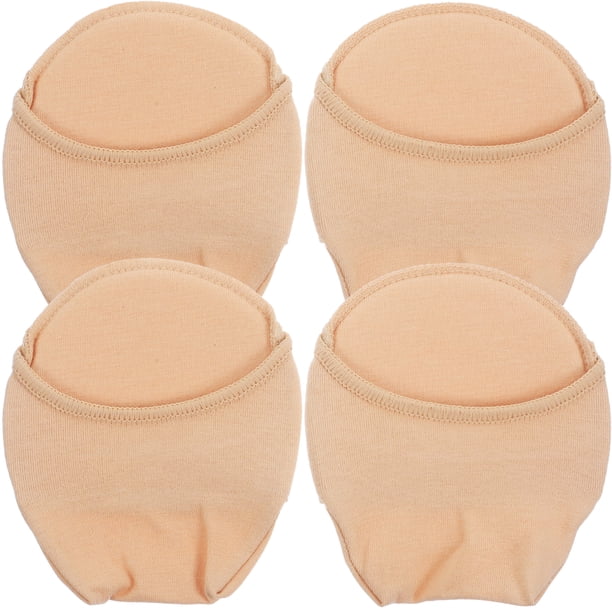 2 pares de calcetines invisibles sin costuras con puntera reforzada, medias medias con almohadilla invisible en el antepié y suela antideslizante de silicona para mujer (color piel)