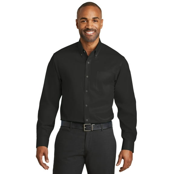 Red House RH78 Mens Non-Iron Twill Shirt, Black - Small