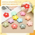 thumbnail image 3 of Knitting Needle Point Protectors, 6Pcs Needle Tip Stoppers Flower Covers Caps Stitch Stopper for Crochet Quilting Sewing DIY Crafts, Red, 3 of 6
