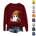 thumbnail image 2 of Fengactive Womens Halloween Sweatshirt Fleece Lined Long Sleeve Crewneck Top Speckled Graphic Print Loose Fit Fall Wear, 2 of 5