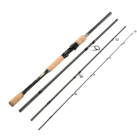 4 Sections Carbon Fiber Portable Baitcasting Spinning Fishing Rod Medium Rod Fishing Pole for Saltwater and (Best Baitcasting Rod For The Money)
