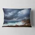 thumbnail image 2 of Designart Heavy Blue Clouds and Waves - Modern Beach Throw Pillow - 12x20, 2 of 5