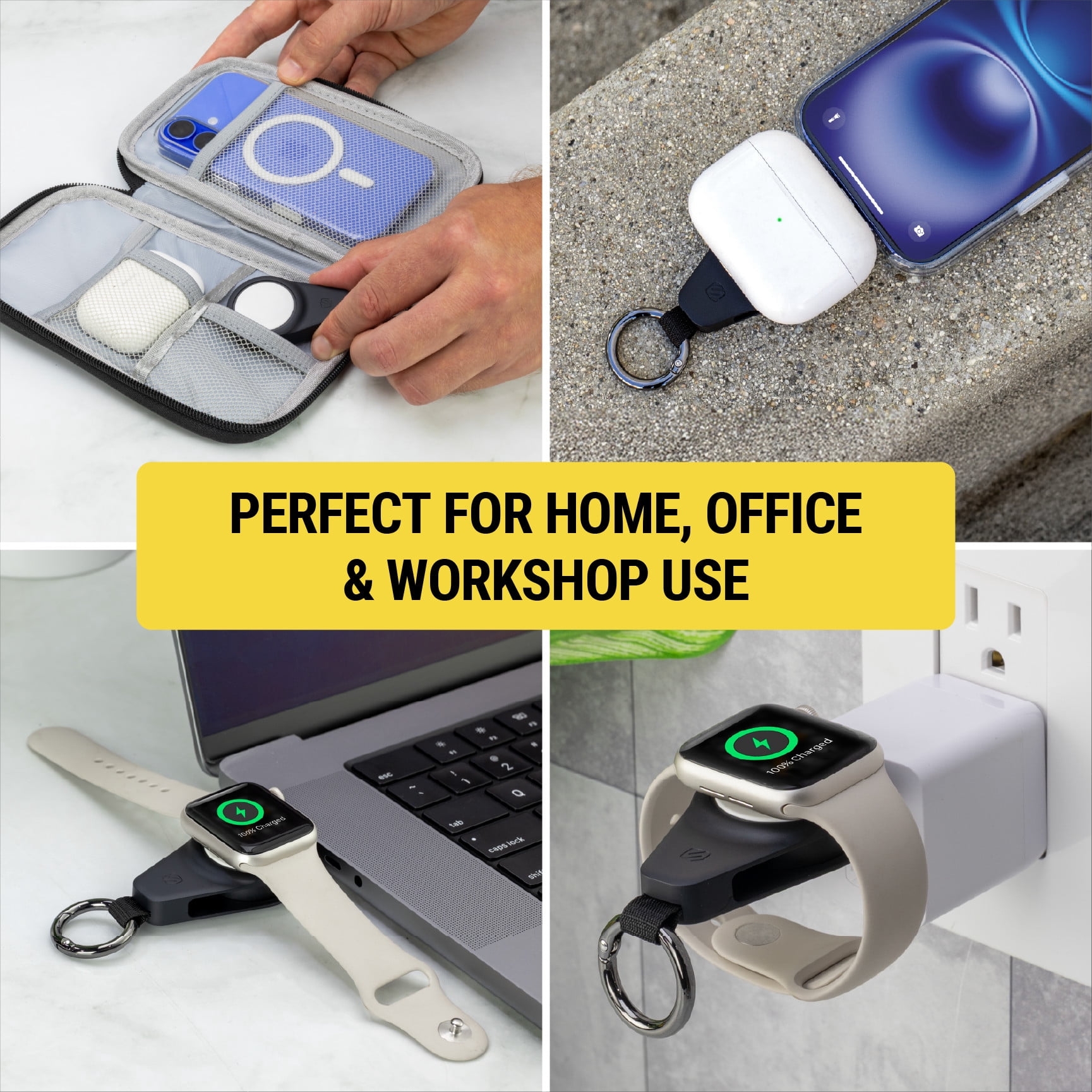 Scosche AWADPF-RP USB-C Wireless Magnetic Portable Travel Charger for Select Apple Watches