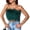 dark green-L, variant on Women's Crop Faux Furs Tanks Top Strapless Bandeau Tube Top for Concert Club Festival Party Raves