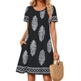thumbnail image 3 of Fantaslook Boho Summer Dresses for Women Casual Short Sleeve T Shirt Dress with Pockets Beach Vacation Clothes, 3 of 9