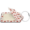 thumbnail image 4 of Rocae Hand Drawn Strawberry for Leather Luggage Baggage Tags ID Label Privacy Cover ID Label with Stainless Steel Loop and Address Card, 4 of 5