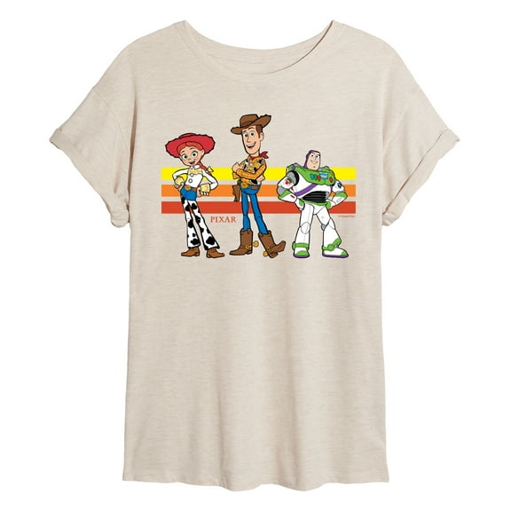 Toy Story 4 - Buzz, Woody, And Jessie - Womens Oversized Graphic T-Shirt