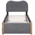 thumbnail image 4 of Harper & Bright Designs Twin Size Upholstered Platform Bed with Trundle, Modern Berber Fleece Bed Frame for Boys Girls Bedroom, Gray, 4 of 10