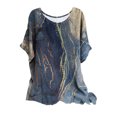 thumbnail image 2 of Puntoco Mujer Suelta Casual Manga Corta Cuello Redondo Estampado Blusa Casual Camiseta Túnica tops Puntoco Puntoco-5138, 2 of 6