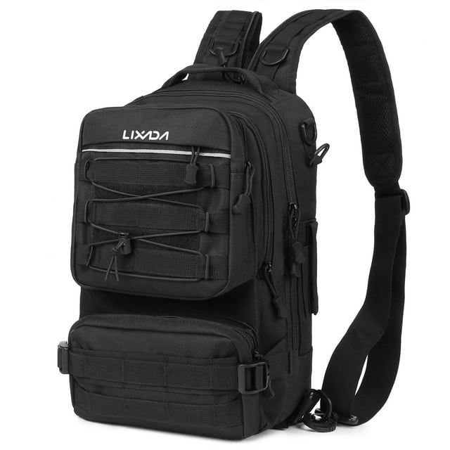 Sac à Dos de Pêche avec 4 Sacs de Rangement pour Plateau Sac à Dos Extérieur à Bandoulière Unique Sac de Pêche Imperméable avec 4 Boîtes de Pêche Sac de Pêche