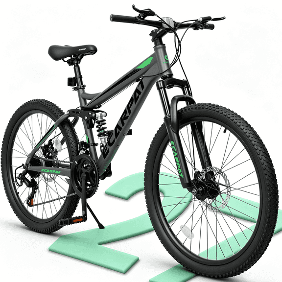 POVANLI  27" Mountain Bike, 21-Speed Trail Commuter Bicycle