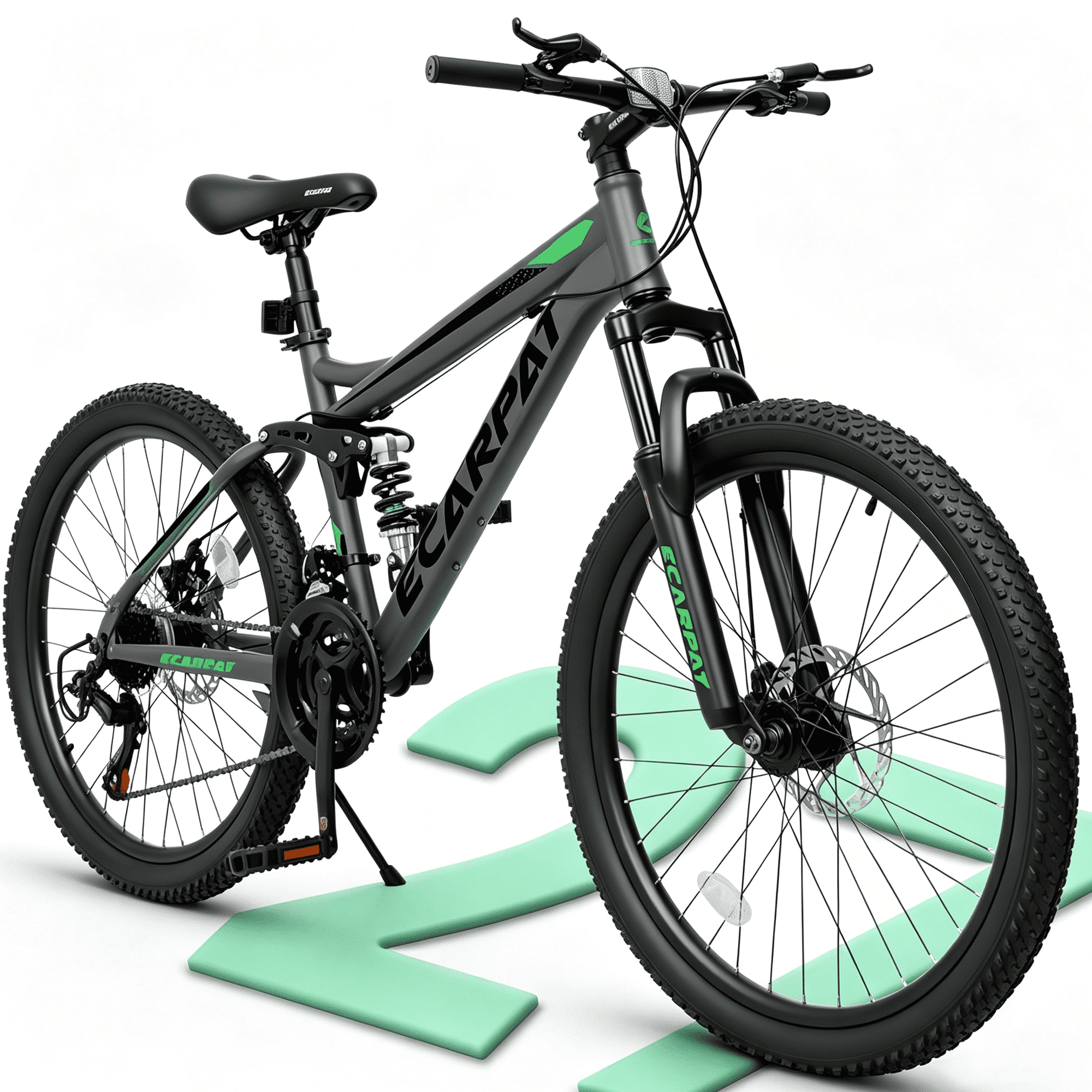 POVANLI 27" Mountain Bike, 21-Speed Trail Commuter Bicycle