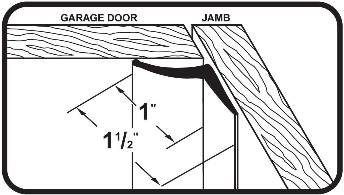 M-D Building Products 3822 Vinyl Garage Door Top and Sides Seal, 30 Feet, White