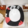 thumbnail image 5 of Manfei Vintage Country Floral Twin Sheet Set (3-Piece) Japanese Minimalist Red Black Breathable Decor For Teens, 5 of 7