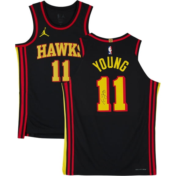 Trae Young Atlanta Hawks Autographed Jordan Brand Black Statement Edition Authentic Jersey - Fanatics Authentic Certified