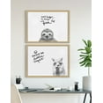 thumbnail image 6 of Kate and Laurel Blake Sloth Framed Printed Glass Wall Art by Simon Te of Tai Prints, 18x24 Natural, Chic Dry Erase Glass Wall Decor, 6 of 6