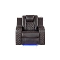 thumbnail image 6 of Benz LED & Power Reclining 3 Pc Set Made With Faux Leather in Brown, 6 of 18