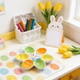 thumbnail image 4 of OEFNTAC Easter Egg Tray Ceramic Holder 6.4x1.2in Multi Slot Sturdy Glossy Finish Home Holiday Table Decorative Accent Desktop Snack Dessert Storage Party Host Gift Non-Slip Display, 4 of 6
