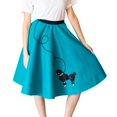 thumbnail image 3 of Hip Hop 50's Shop 1950s Adult 4 Piece Poodle Skirt Costume Outfit for Women with Accessories (glasses, socks, scarf) (XSmall/Small Teal), 3 of 7