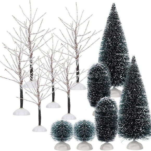 Árboles de mesa navideños modelo Sumind Winter Snow (12 unidades)