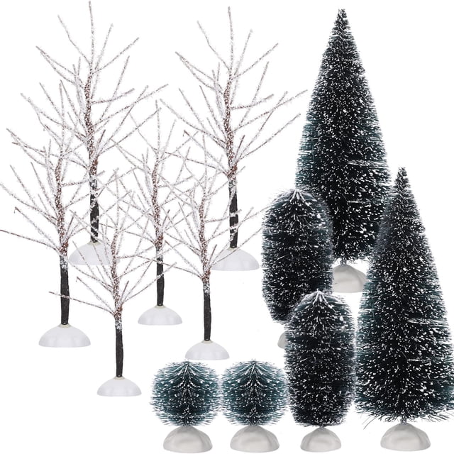 Árboles de mesa navideños modelo Sumind Winter Snow (12 unidades)