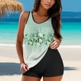 thumbnail image 2 of WTOBBY Women's Tropical Floral Tankini Set Two-Piece Swimsuit Flowy Shorts & Top Lightweight Bathing Suit for Resort Vacation,Light Green XL, 2 of 5