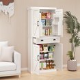 thumbnail image 3 of SQIREP 71" Tall Kitchen Pantry, Farmhouse Wood Kitchen Storage Cabinet with Drawer and 2 Adjustable Shelves, Freestanding Cupboard Buffet Sideboard for Kitchen, Dining Room, 3 of 8