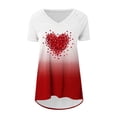 thumbnail image 4 of Soki Women's Raglan Short Sleeve V Neck Tops Printed Short Front Long Back, 4 of 4