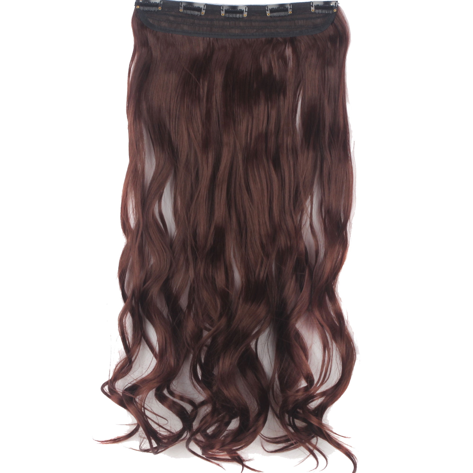 FLORATA 29" Women Ladies Long Curly 5 clips one piece 3/4 Full Head