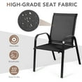 thumbnail image 6 of Gymax Set of 4 Patio Chairs Dining Chairs w/ Steel Frame Yard Outdoor Black, 6 of 10