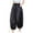 Black-22, variant on REALiKUN Women's Linen Lantern Pants Casual Cropped Wide Leg Trousers Elastic Waist with Pockets