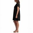 thumbnail image 2 of Briggs Womens V-neck Linen Blend Dress,Black,Large, 2 of 5