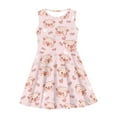 thumbnail image 3 of FOR U DESIGNS Pink Pig Sleeveless Sundress Knee Length Swing Dress for Girls 5-6Y Holiday Party Gowns Clothes Casual Twirl Dresses for Beach, Hiking, Camping, 3 of 6