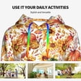 thumbnail image 4 of Uemuo Sunflowers Pumpkins And Autumn Leaves Pattern Women's Hoodie with Eye-catching Drawstrings- Casual Pullover Hoodie with Kangaroo Pocket, Stylish Hooded Sweatshirt-X-Large, 4 of 7