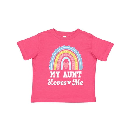 

Inktastic My Aunt Loves Me Retro Rainbow Niece Gift Toddler Toddler Girl T-Shirt