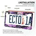 thumbnail image 5 of 2-Pack Aluminum License Plate Frame with 2 Holes for GM License Plate Cover with Free Screws Pastel Purple and Lilac Moths, 5 of 8