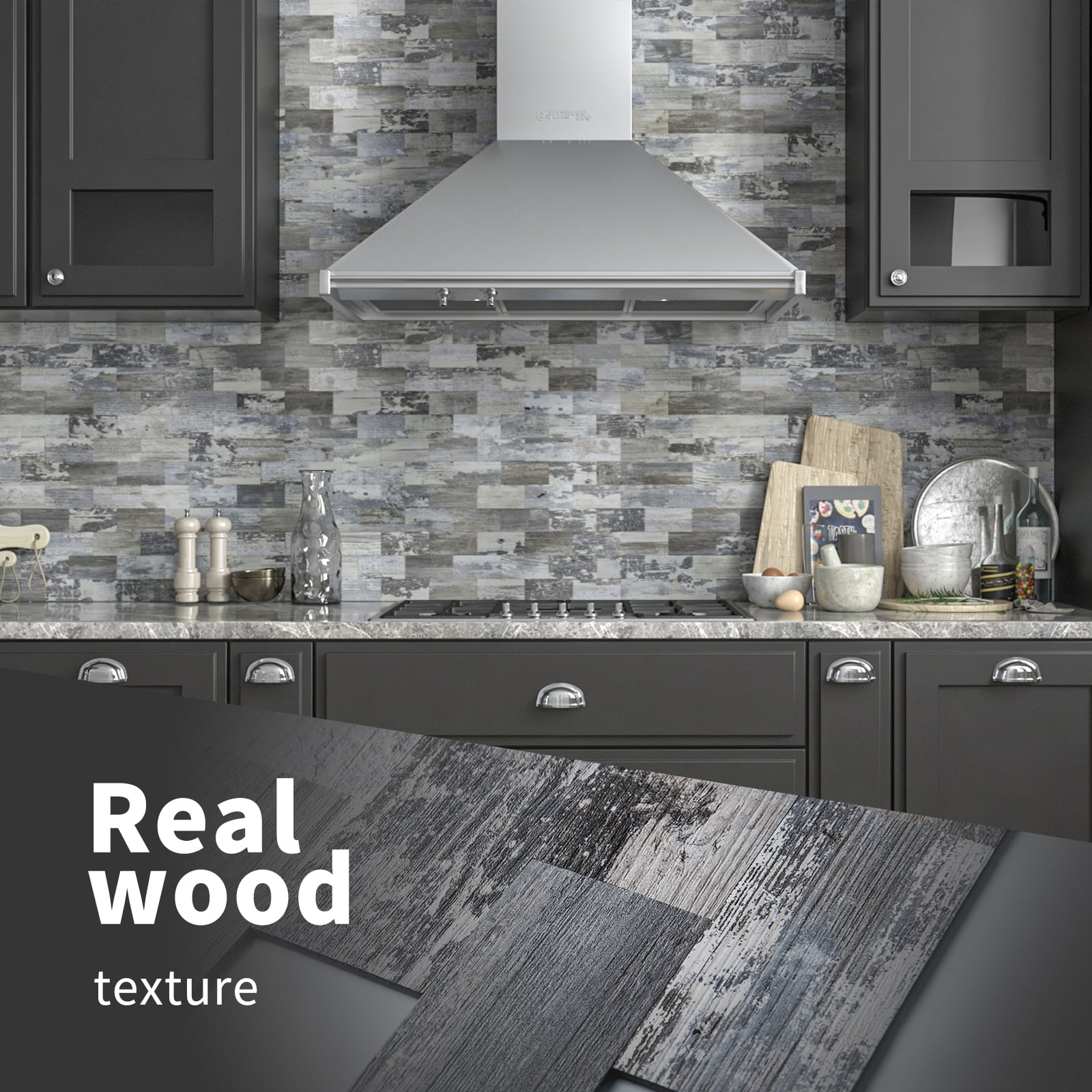 Art3d Peel and Stick Backsplash PVC Wall Tile, Stickon Tile for Kitchen Backplash, Bathroom Vanities, Fireplace Decor
