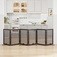 thumbnail image 4 of Smuxee Bamboo Foldable Dog Gate Freestanding Pet Fence with 6 Support Feet Brown 6 Panel, 4 of 10