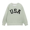 thumbnail image 5 of Tao Tao Toddler Kids Boys Girls Loose Graphic Letter Print Sweatshirts Crewneck Fleece Pullover Tops Fall Winter Fashion Clothes Green 5 Years, 5 of 7