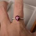 thumbnail image 2 of Gems Jewels 1 Ct Pear Cut Ruby Wedding Engagement 14K White Gold Plated 925 Sterling Silver For Women's -5, 2 of 4