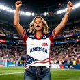 thumbnail image 6 of 2026 New USA Soccer Jersey for Women, United States Jersey Soccer, V Neck Short Sleeve Football Tee, USA Flag Soccer Jersey Sport Top for Adult(Hot Pink, L), 6 of 6