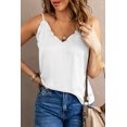 thumbnail image 2 of ABPHQTO Camiseta sin mangas blanca con tirantes finos ajustables con volantes y cuello en V para mujer, 2 of 5